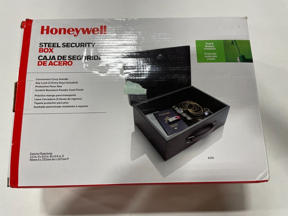 Honeywell Security Box Steel Safe with Key Lock