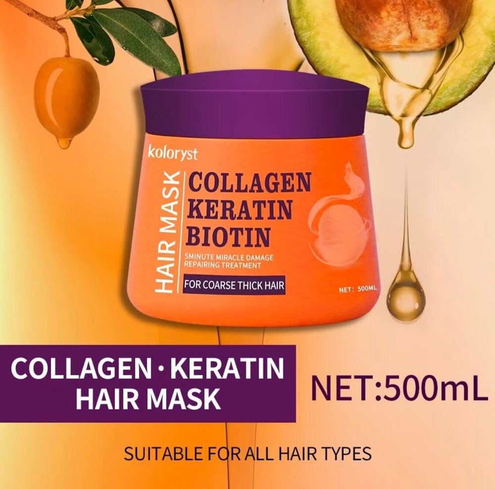 Collagen Keratin Biotin Hair Mask with Argan Oil and Aloe Conditioner for Deep Repair