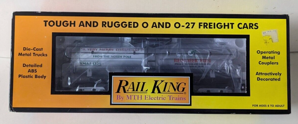 Rail King 0 0-27 Christmas Tank Car Freight 30-7396 NOS