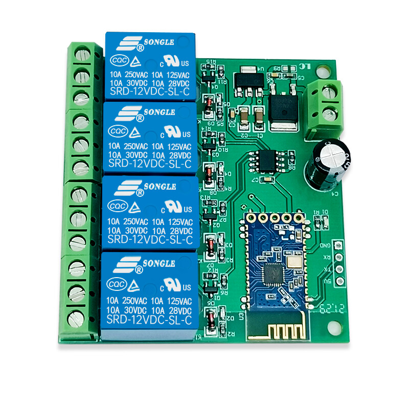 DC 12V 4Channel Bluetooth Relay Module APP Control Switch IoT Smart Home New-image