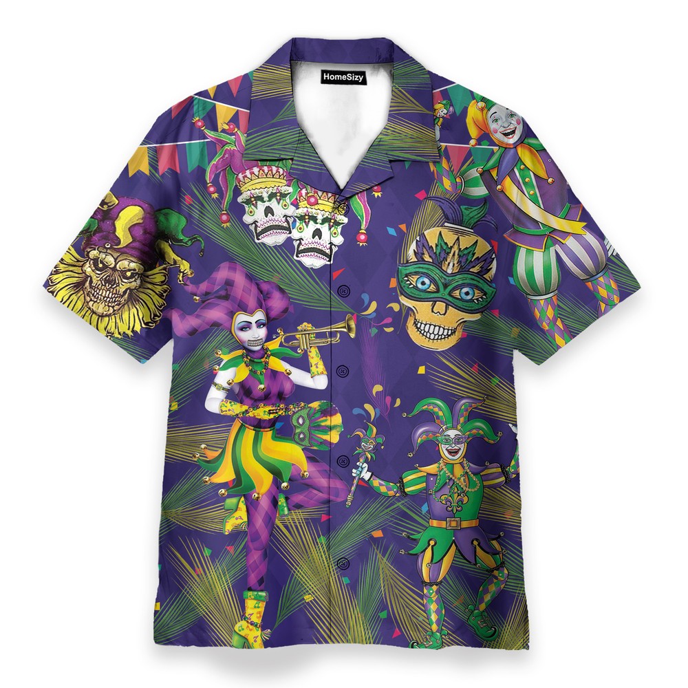 Mardi Gras Mens Buttons Up Shirts   Hawaiian Shirt