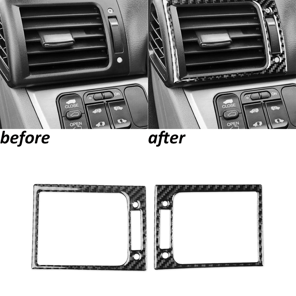 Real Carbon Fiber Dashboard Side Air Vent Outlet Trim For Honda Odyssey 05-2010