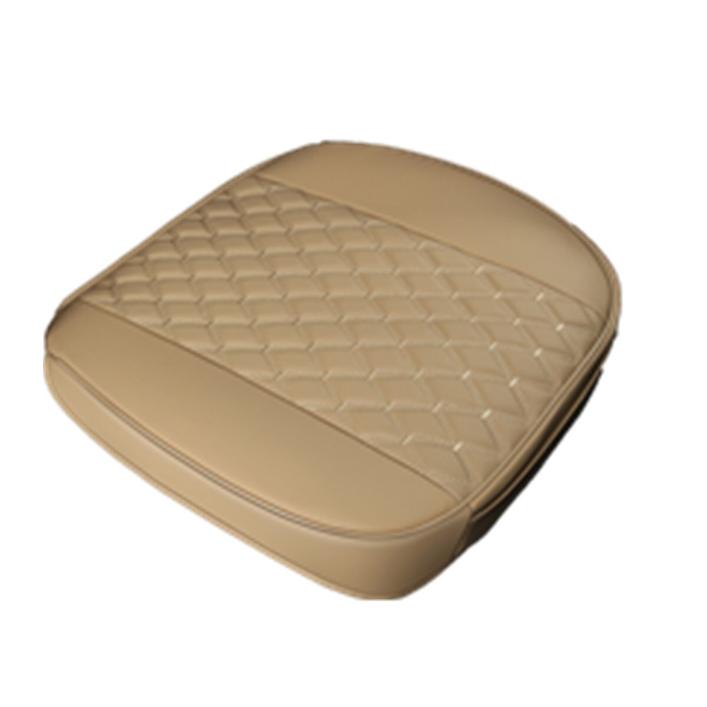Car Front Seat Cushions Beige PU Leather For Truck Van SUV All Season Protector