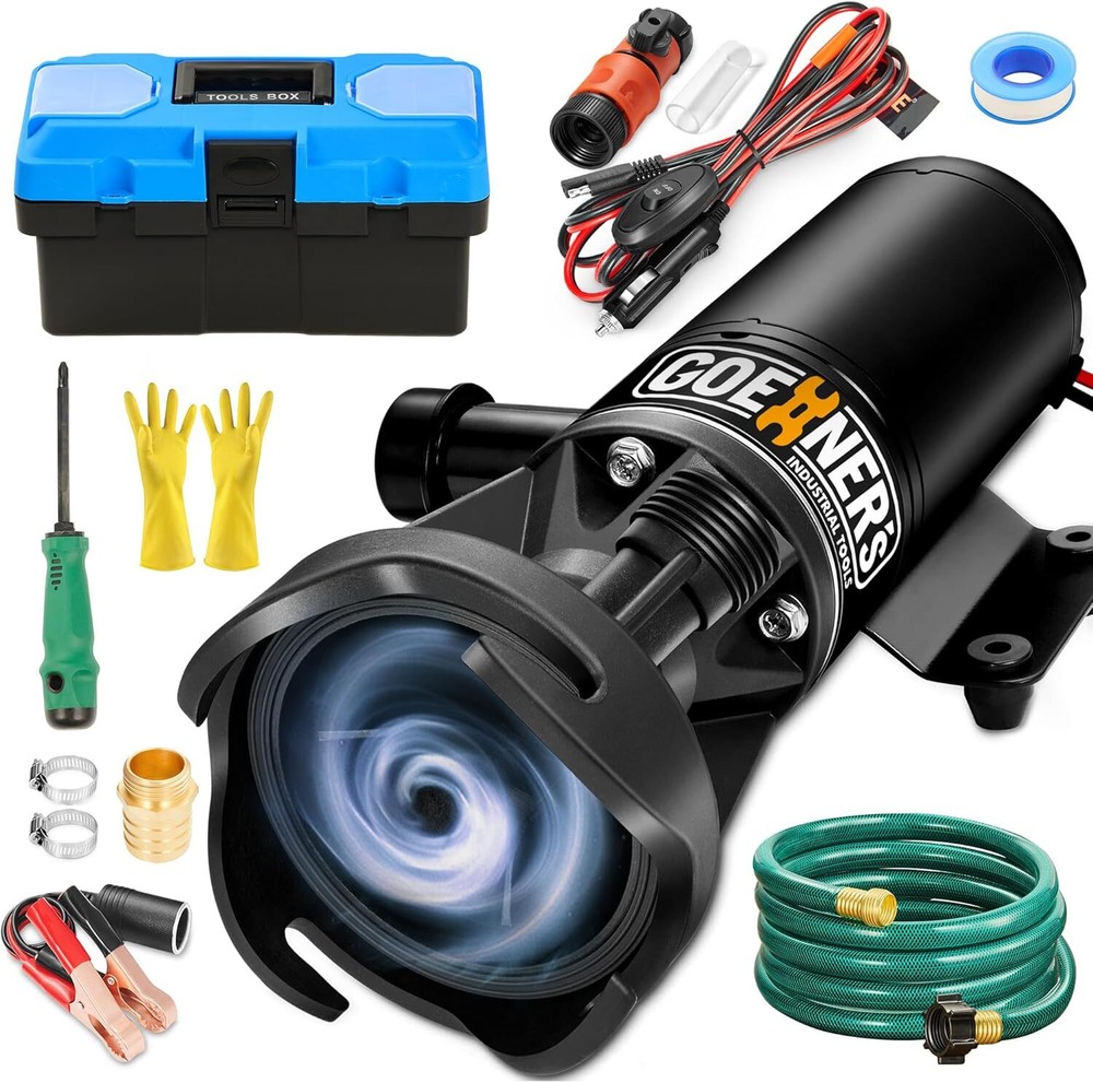 12V RV Portable Macerator Waste Pump for Sewage with Box 12GPM RV Macerator Pump