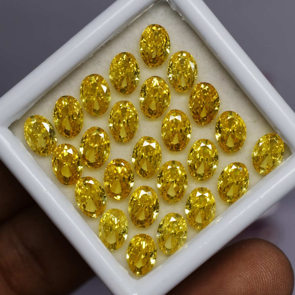 Sapphire Yellow Oval Cut 7x5mm 9 Pcs Certified Loose Gemstones Lot