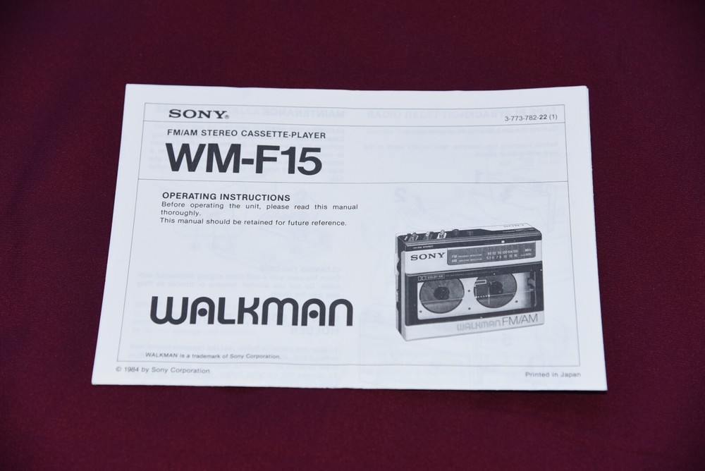 Sony WM-F15 Walkman Cassette Player User Guide Instructions