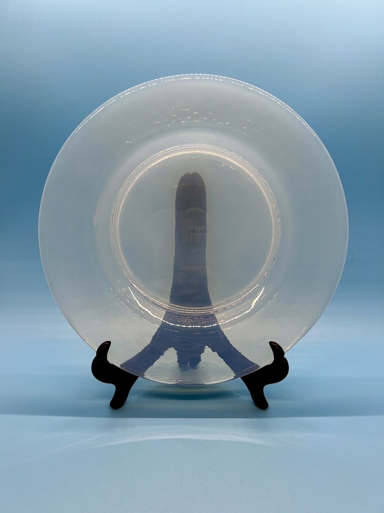 Effetre Murano Italy Opalescent Translucent Glass 8” Salad Dessert Plate