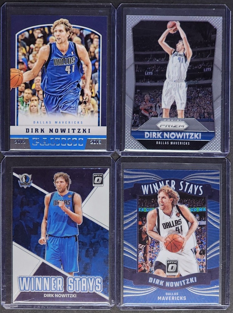 Dirk Nowitzki 4-Card Lot featuring Dallas Mavericks All-Star NBA Basketball Cards under $5