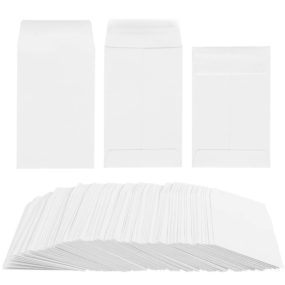 100 Pack White Small Coin Envelopes Self-Adhesive Kraft Paper Seed Envelopes ...