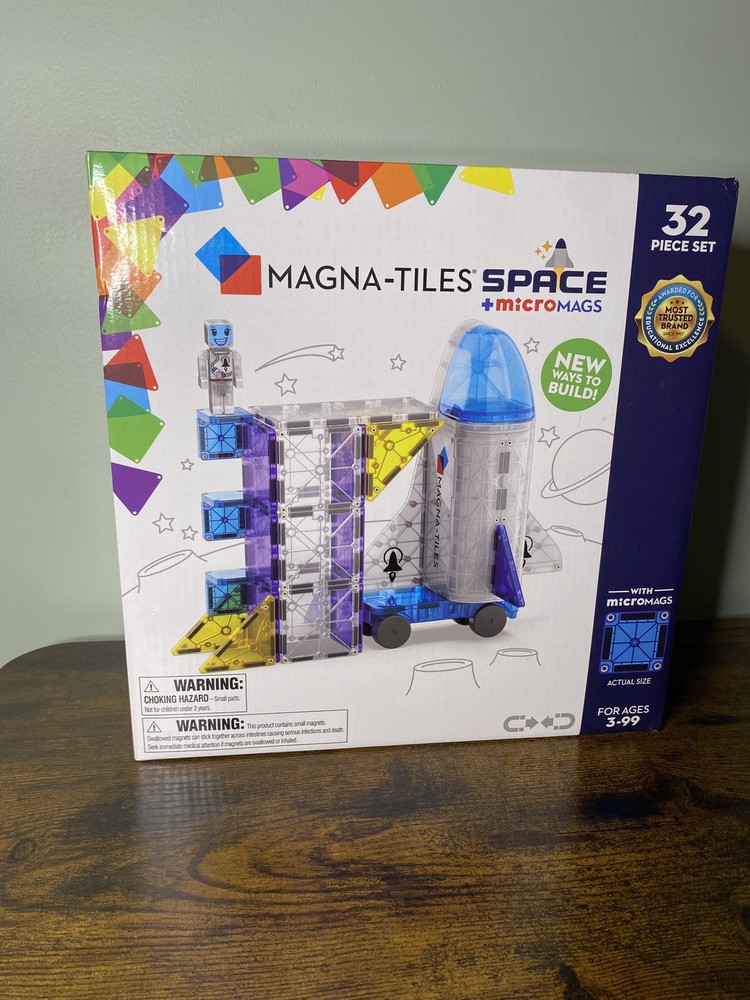 MAGNA-TILES Space 32-Piece Magnetic Construction Set, the Original Magnetic