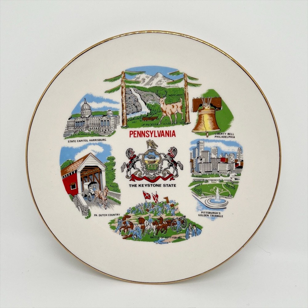 Vintage Pennsylvania The Keystone State Collectible Souvenir Plate