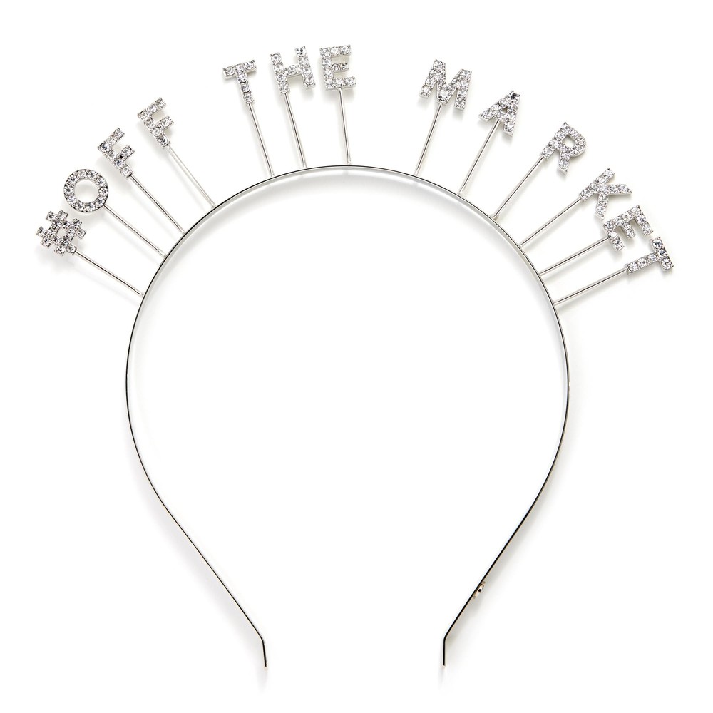 Sparkling Bridal Crystal Headband for Bachelorette & Weddings – Rhodium Finish