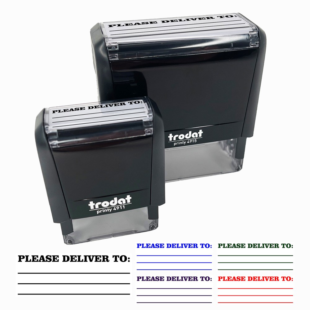 Please Deliver To Blank Letter Package Mail Self-Inking Rubber Stamp Ink Stamper