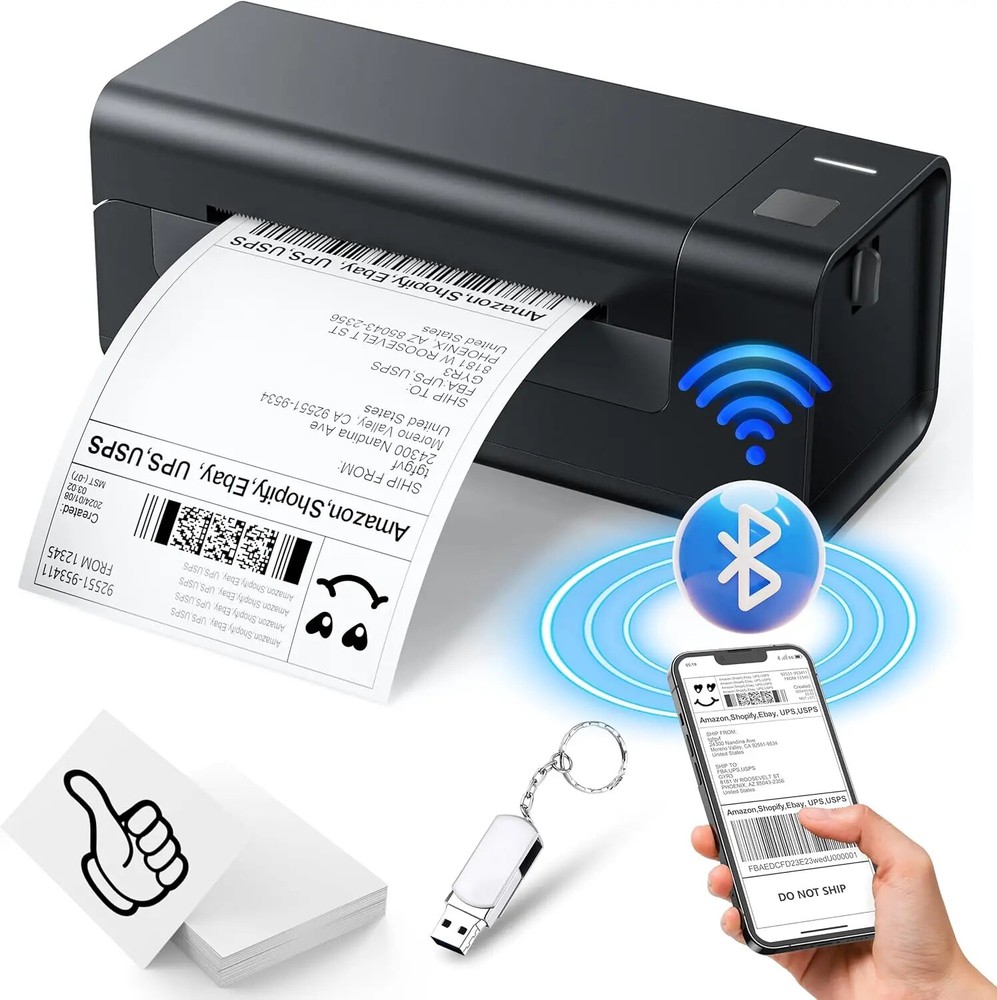 Bluetooth Thermal Label Printer for Business Shipping & Thermal Labels  