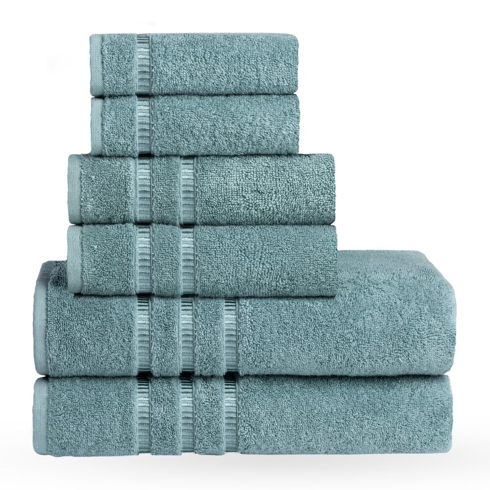 COTTONIA 6 Pcs Towel Set 100% Turkish Cotton 2 Pcs of Hand, Washcloths and Body