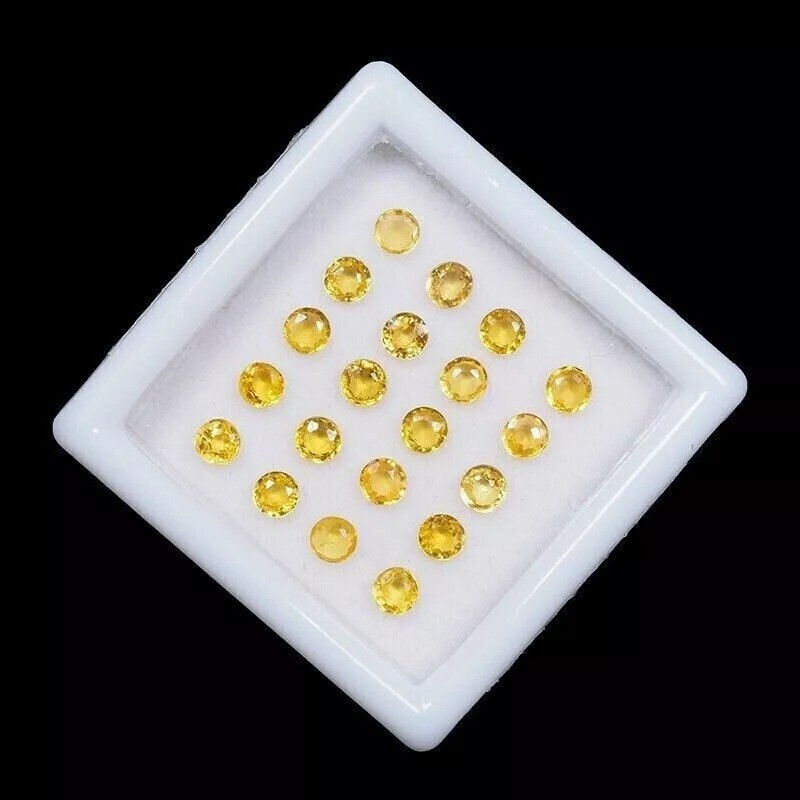 6mm Natural Yellow Sapphire Round Cut Loose Gemstones 10 Pcs Lot