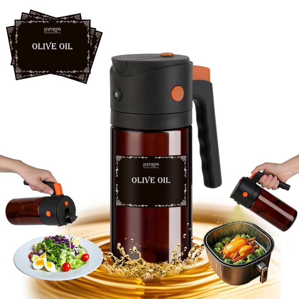 Glass Kitchen Maiden 2-in-1 Olive Oil Dispenser & Sprayer for Cooking