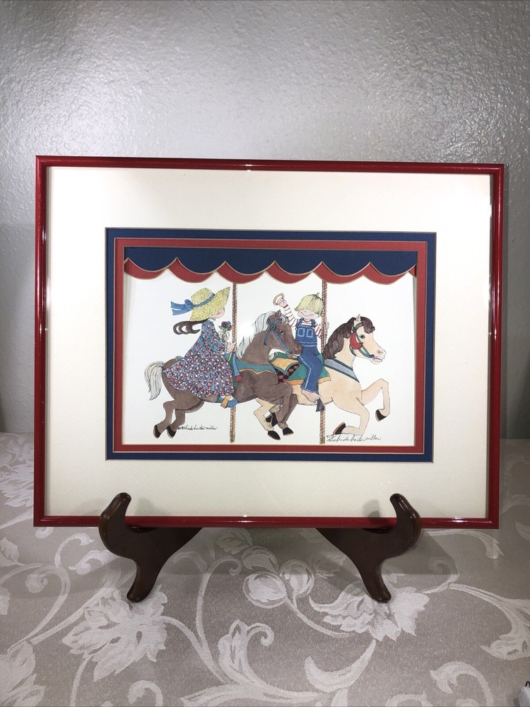 1984 Linda Barton Miller Limited Edition 459/500 Pen & WC Litho Print Preowned