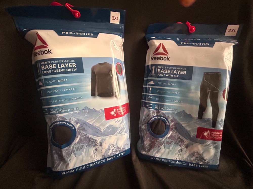 MEN'S PERFORMANCE BASE LAYER PANTS WITH FLY AND LONG SLEEVE SHIRT