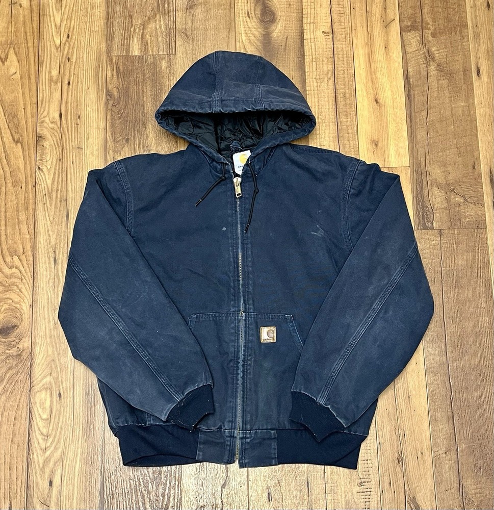 Vintage Carhartt J280 MTD Navy Quilted Canvas Jacket - Medium