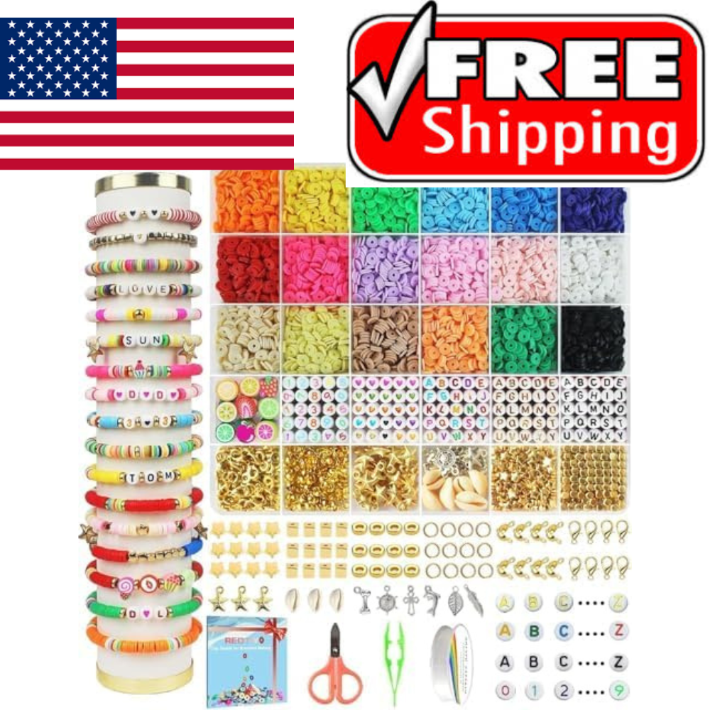 5100 Pcs Clay Beads Bracelet Making Kit for Friendship Jewelry