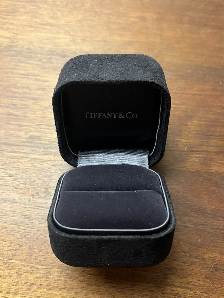 TIFFANY & CO. BLACK SUEDE RING CASE (EMPTY)