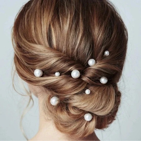 18-Piece Bridal Hair Pin Set with Pearls for Wedding Accessories
