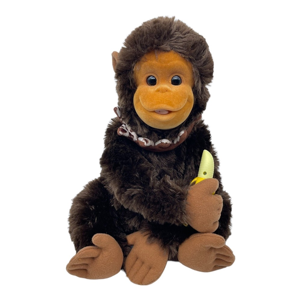 PawPalz Interactive Baby Monkey Plush with Sounds and Banana Toy-image