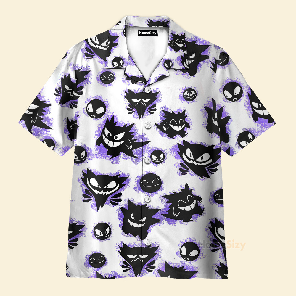 Gengar Pokemon Hawaiian Shirt Seamless Pattern Design QT4071701