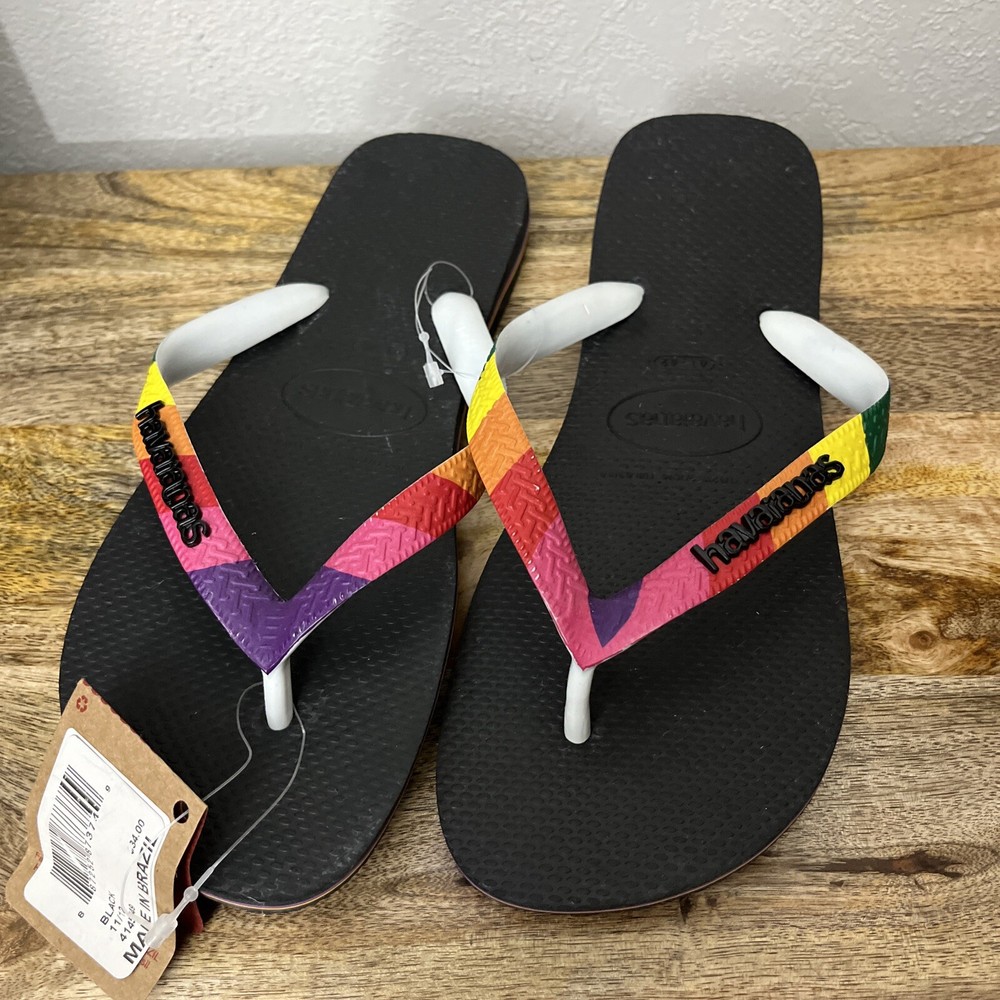 Havaianas Unisex Pride Rainbow Flip Flops Size W11-12 Men 9-10 New