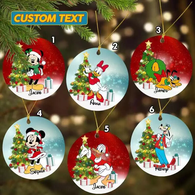 Personalized Mickey Santa Hat Christmas Ornament Gift-image
