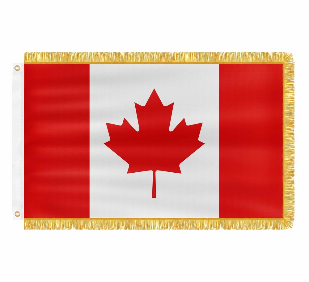 Canada flag with Golden Fringy 3x5ft Tassel Flag Banner Flags 200D Nylon Outdoor