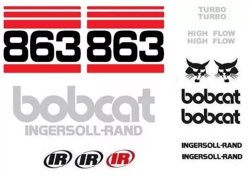 Original Look Bobcat 863 Full Decal Sticker Set Kit for Skid Steer  