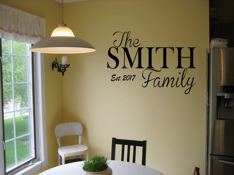 Personalized Family Name Est Vinyl Wall Decal Sticker-image