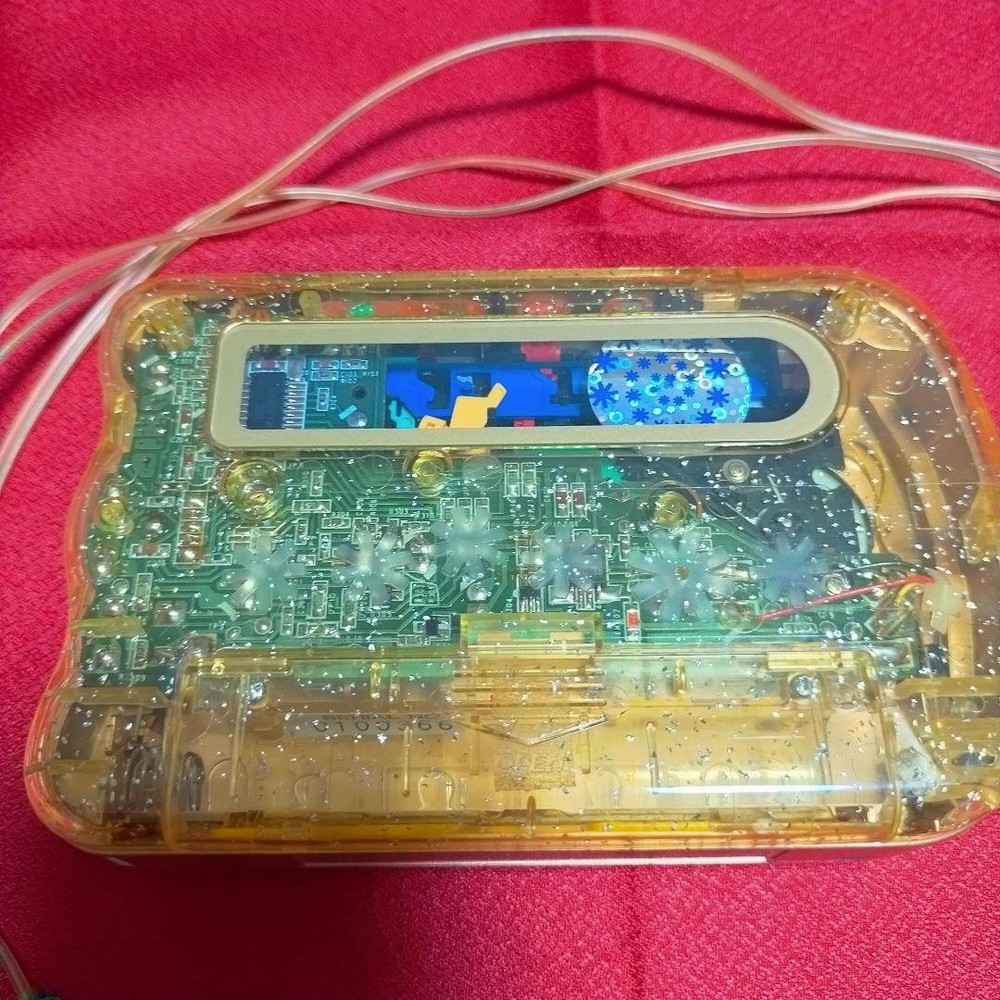 Sony WM-3500SP Whoopee Walkman Gold Skeleton Limited Edition with Earphones Used