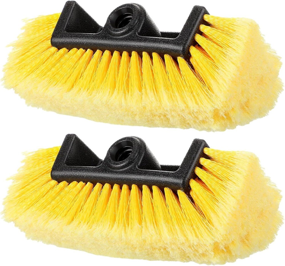 2 Pc Car Wash Brush Head Soft cBristle Flow Thru Car Cleaning Brush 10