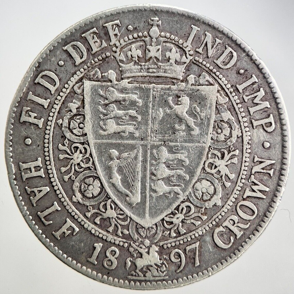1897 Victoria Half-Crown Silver Coin in Fine Collectable Grade a2425
