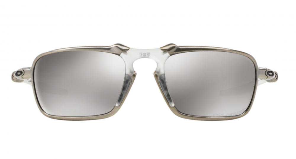 New Oakley BADMAN OO6020-05 60mm Silver X Titanium Polarized Sunglasses