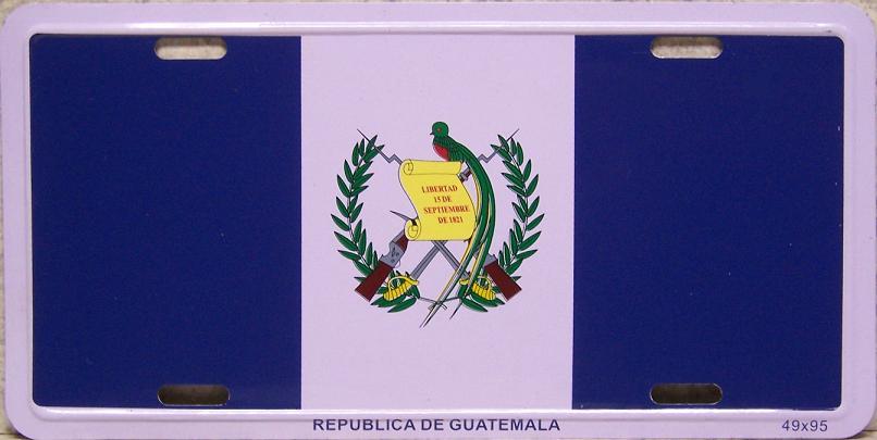 New Aluminum Guatemala National Flag License Plate Design