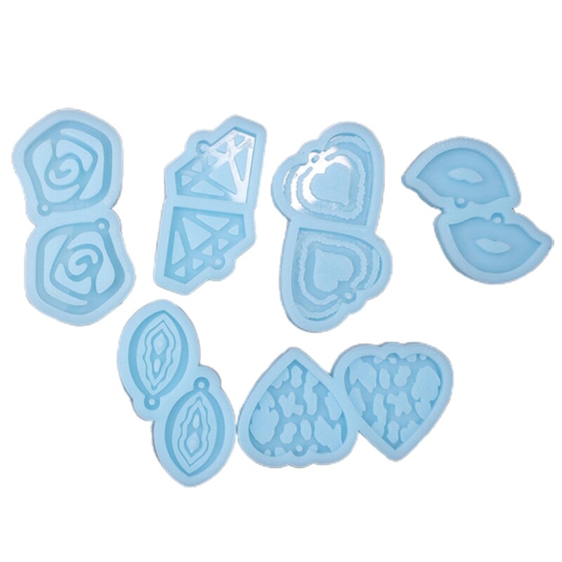 6-Piece Rose Love Earring Mold Set for Epoxy Resin Jewelry Making