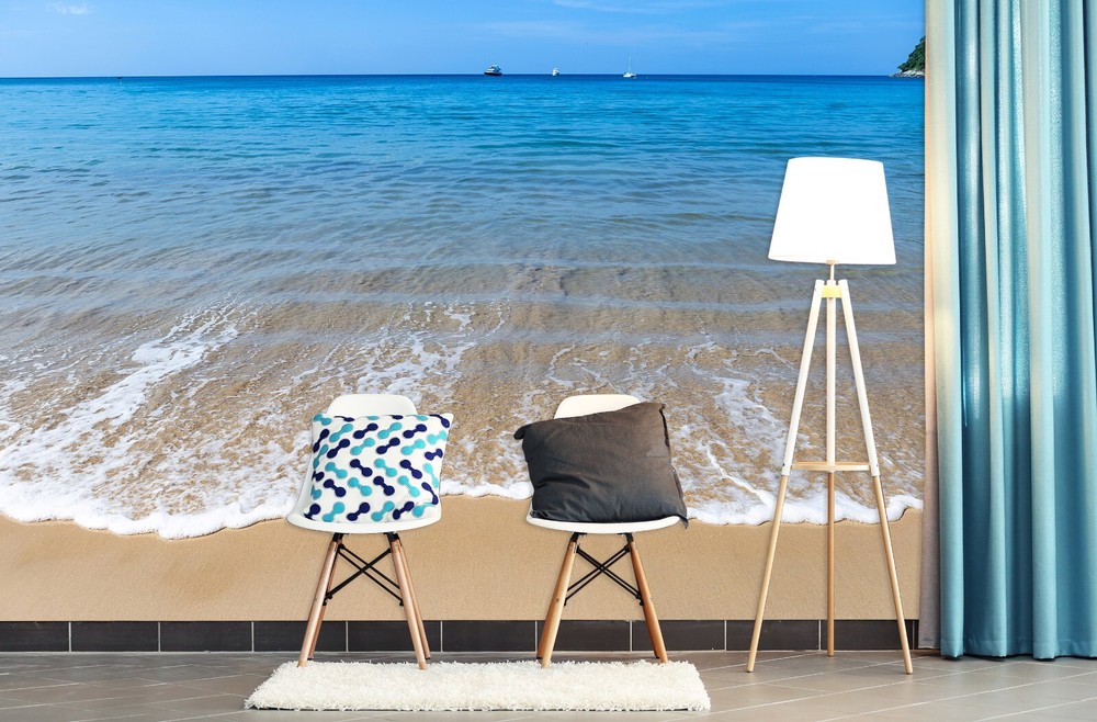 3D Beach Foam ZHUA12574 Wallpaper Wall Murals Removable Self-adhesive Ann