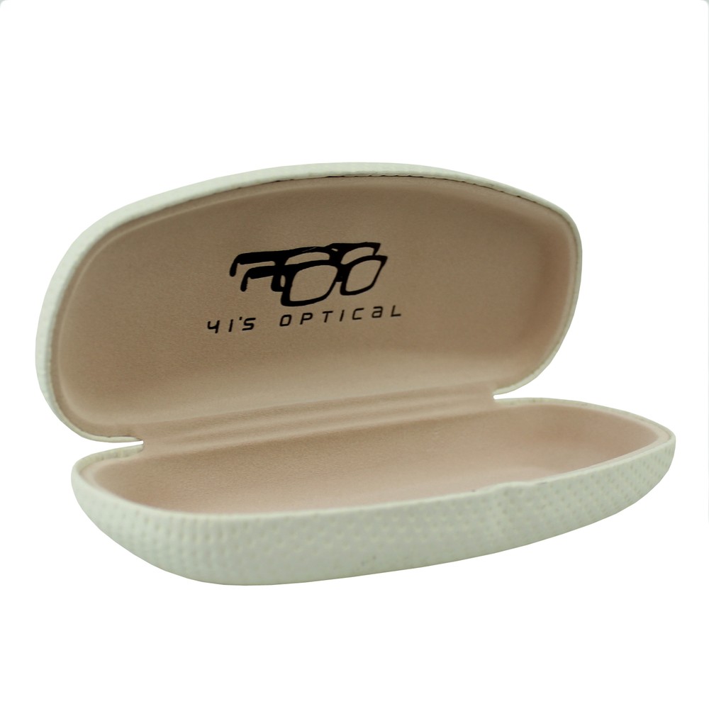 Hard Oval White Designer Glasses Case for Reading Spectacles and Sunglasses by Boyz Toys
