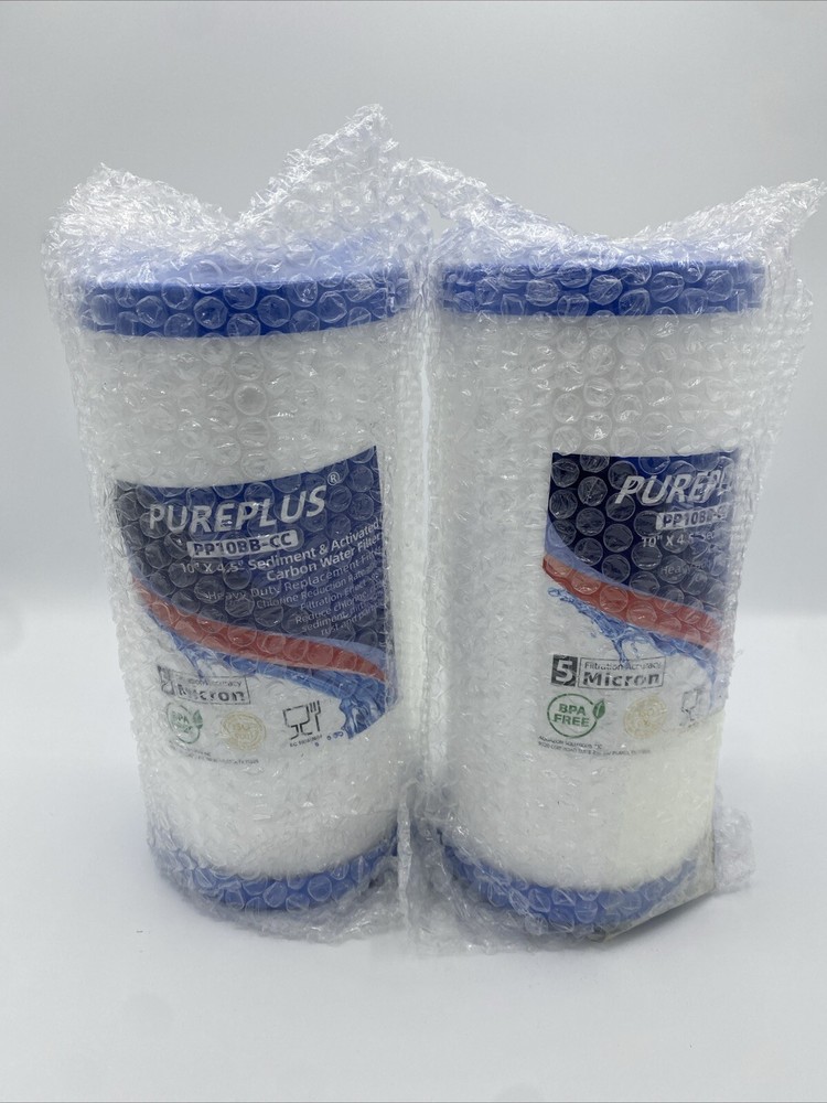2 Pack PUREPLUS Water Filter Replacement Cartridge Activated Sediment Carbon