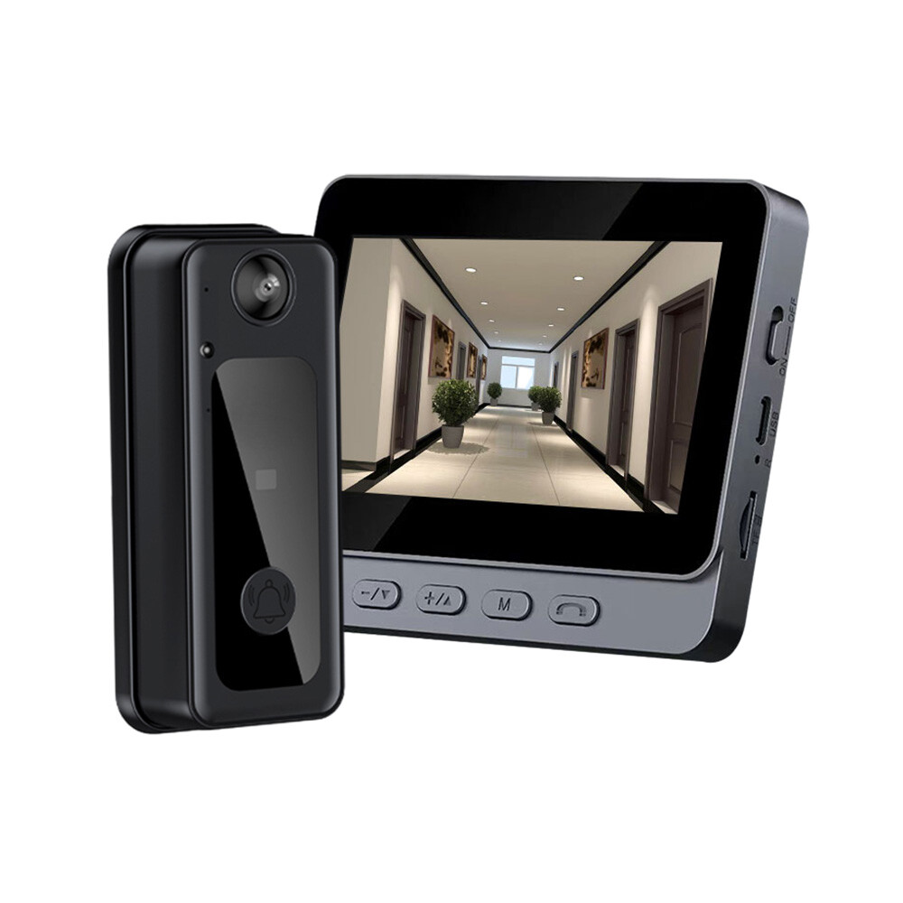 Smart Visual Intercom Doorbell 4.3 Inch IPS Screen Video Monitor Camera Doorbell-image