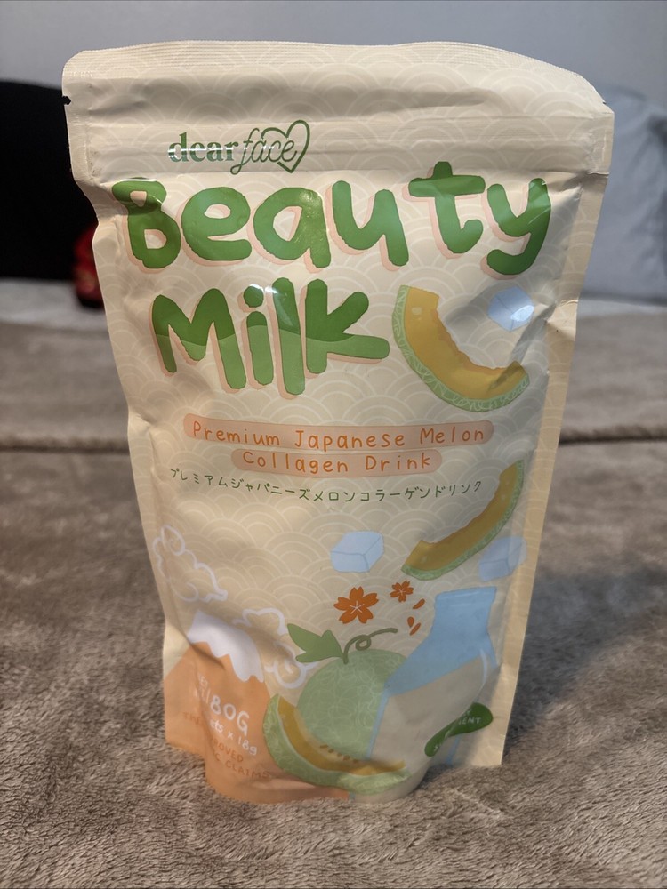 Dear Face Beauty Milk Japanese Collagen Melon Drink, 10 Sachets X 18g