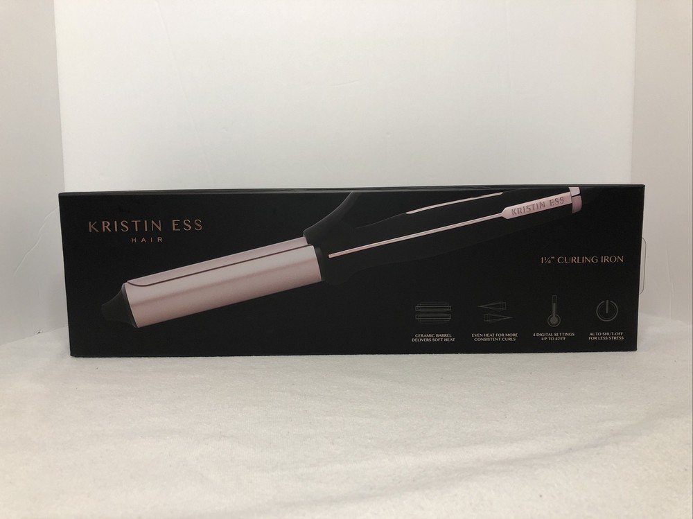 Kristin Ess 1.25 Inch Ceramic Curling Iron Rose Gold Black Open Box Tested