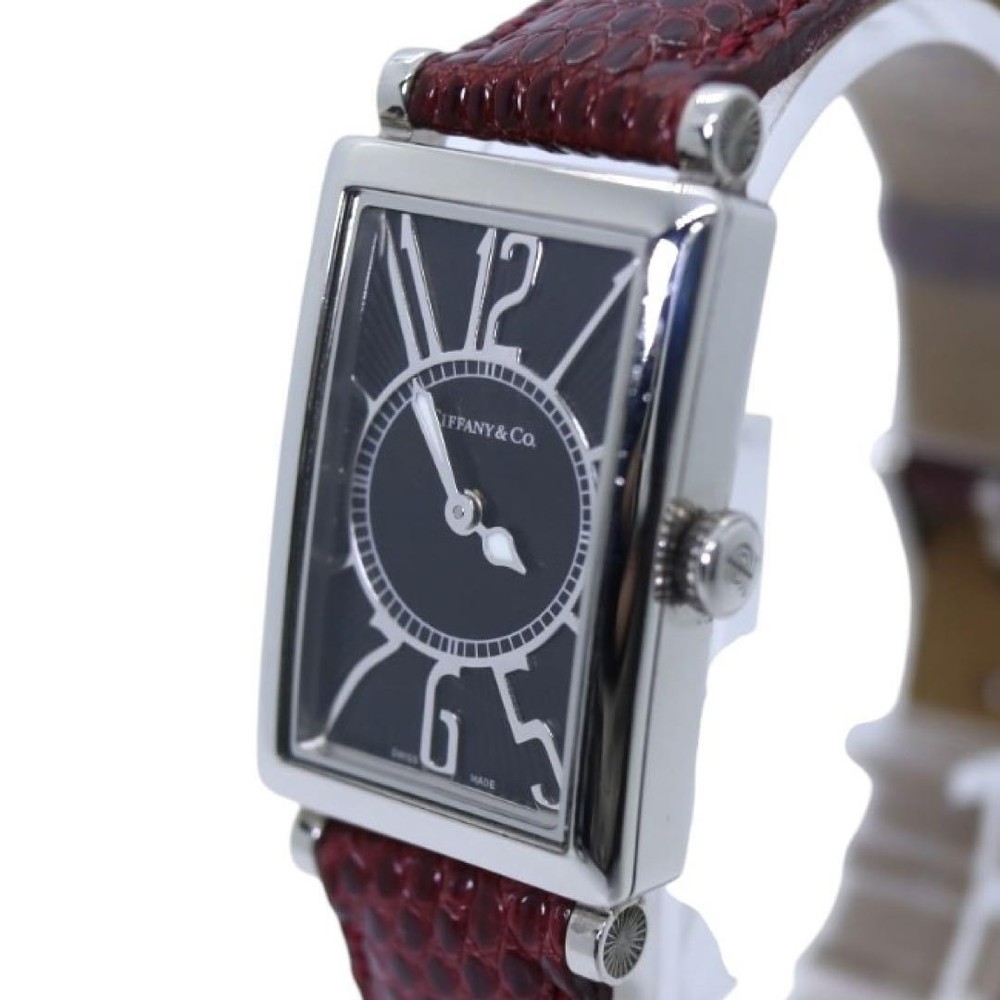 TIFFANY&Co. quartz T0121 gallery Watches Silver Stainless Steel/leather mens