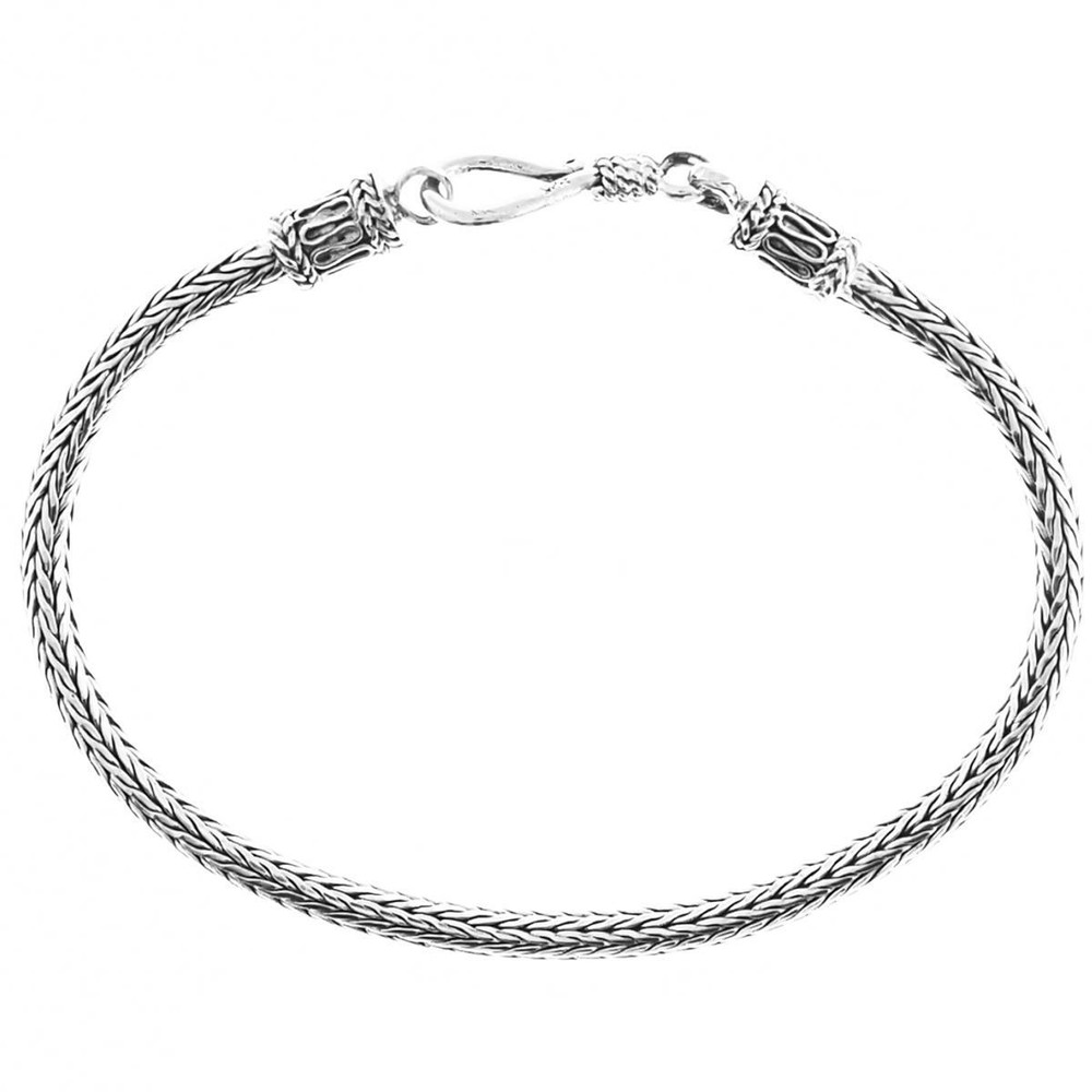 3mm Tulang Naga Handmade Bali Snake Chain 925 Sterling Silver Bracelet Anklet