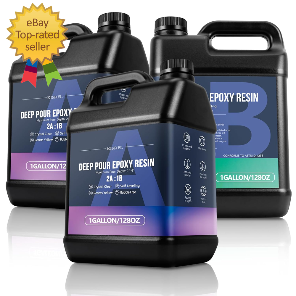 Deep Pour Epoxy Resin Kit 3 Gallon 2:1 Ratio for 2-4 Inch Thick Castings