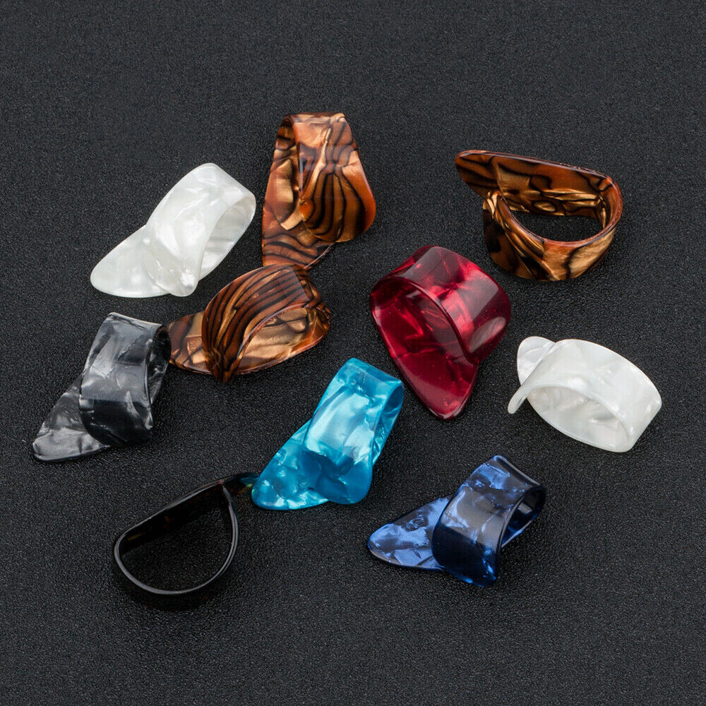 10Pcs 0.71mm Large Celluloid Guitar Thumb Pick Picks Plectrums Set